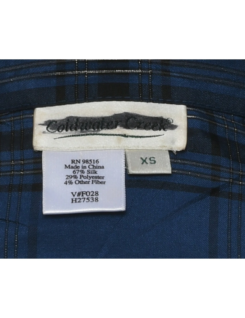 Silk Checked Evening Blouse - XS