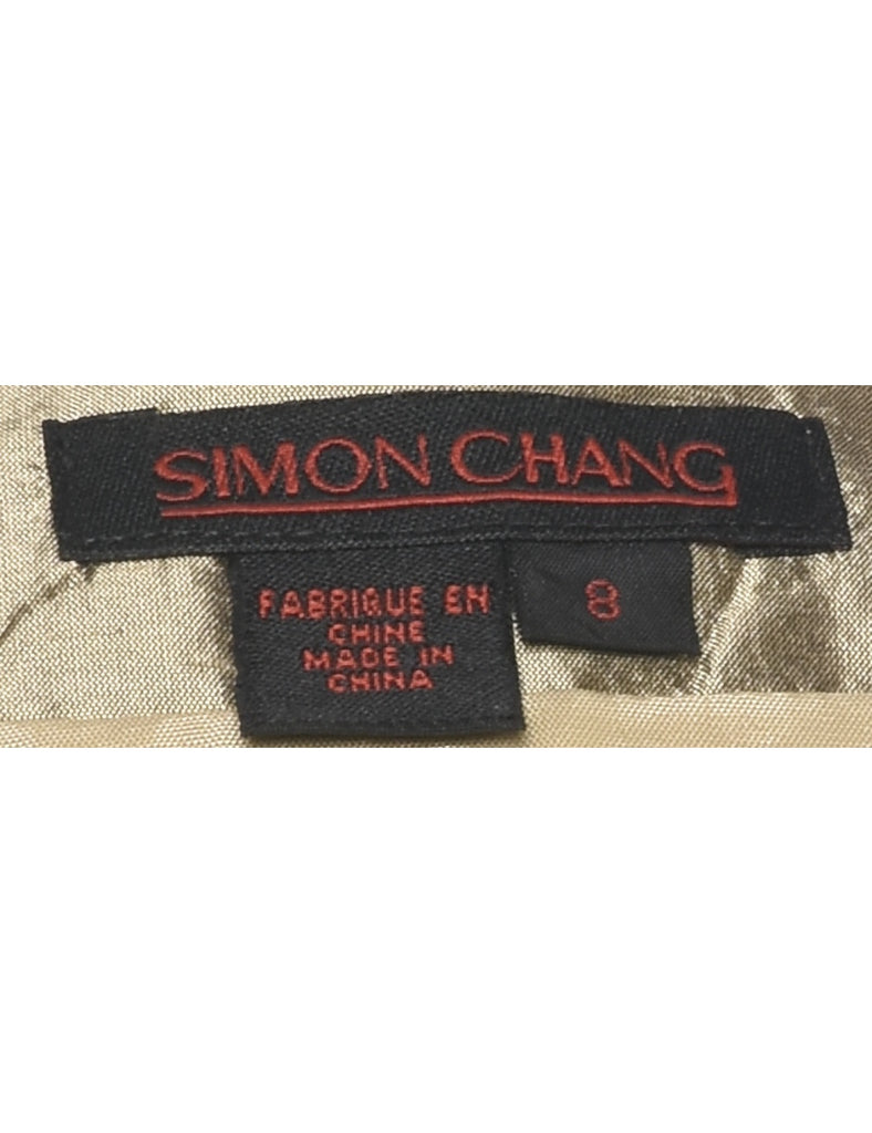 Silk Gold Metallic Evening Jacket - M