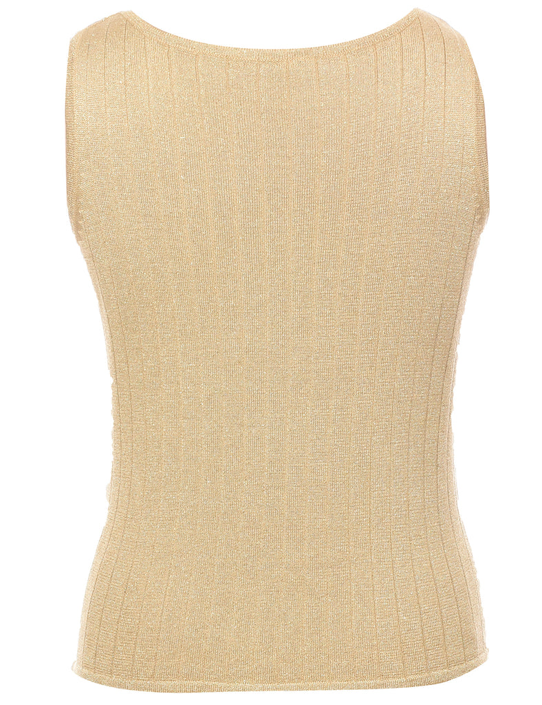 Silk Lurex Thread Pattern Vest - S