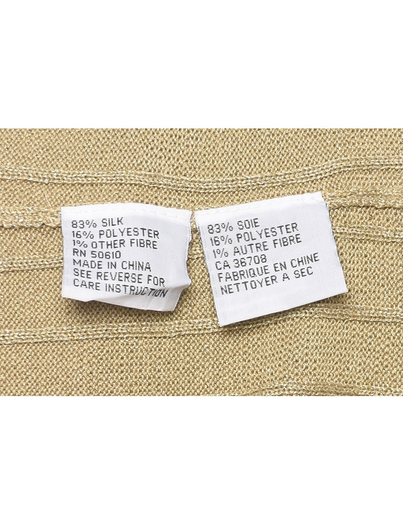 Silk Lurex Thread Pattern Vest - S