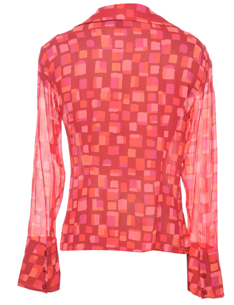 Silk Patterned Blouse - M