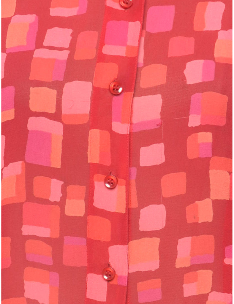 Silk Patterned Blouse - M