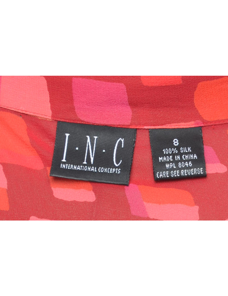 Silk Patterned Blouse - M