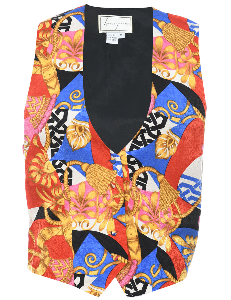 Silk Patterned Waistcoat - M