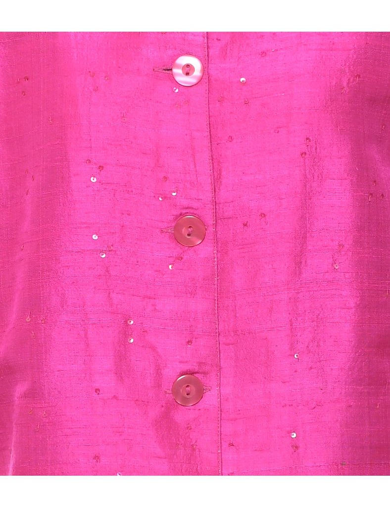 Silk Pink Evening Jacket - S
