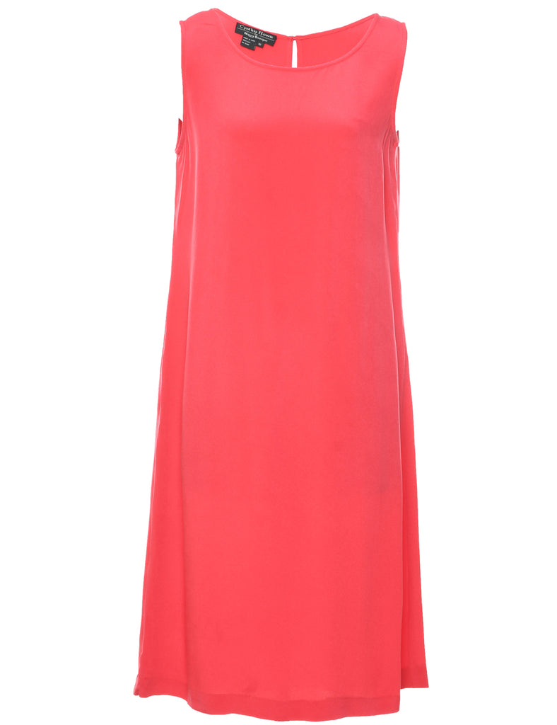 Silk Pink Shift Dress - M