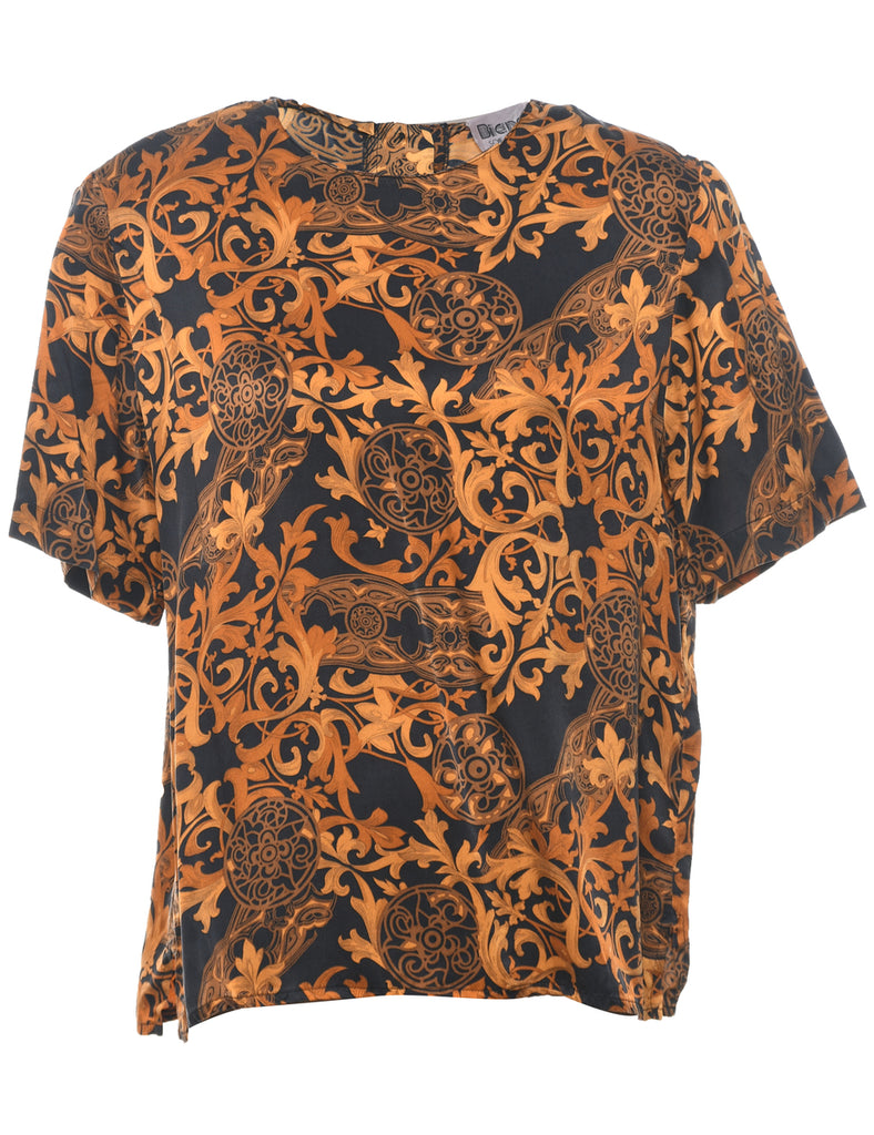 Silk Printed Top - L