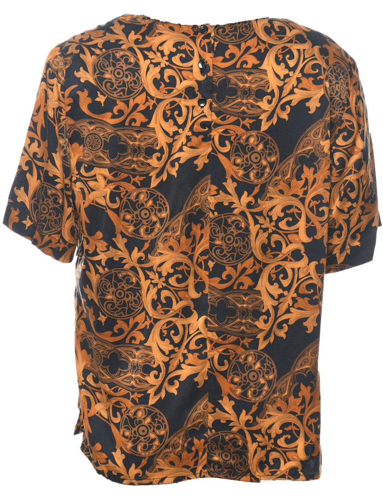 Silk Printed Top - L