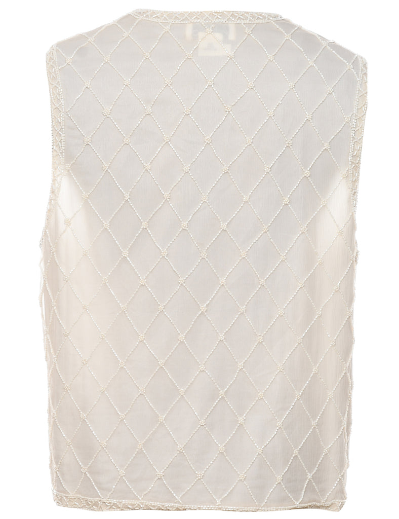 Silk Rafaella Beaded Waistcoat - S