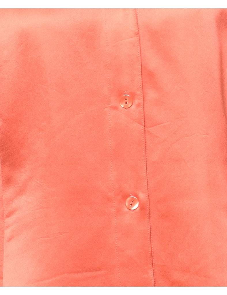 Silk Salmon Pink Evening Blouse - M