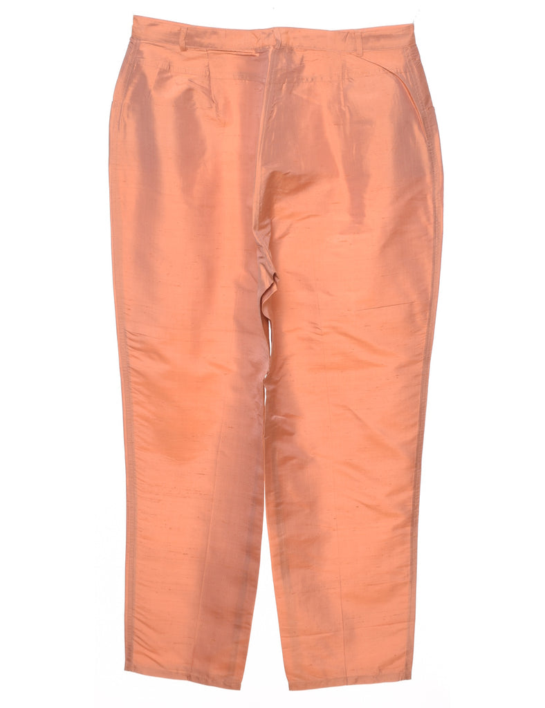 Silk Salmon Pink Trousers - W33 L28