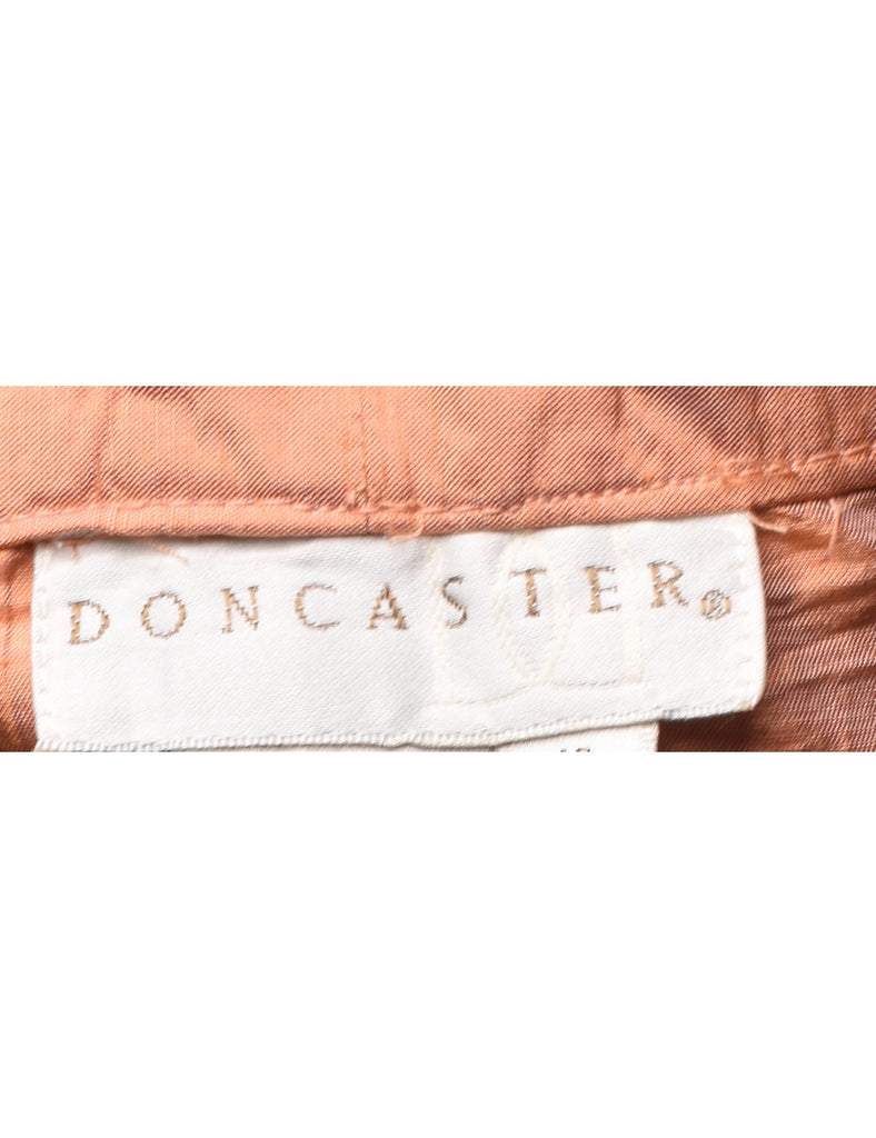 Silk Salmon Pink Trousers - W33 L28