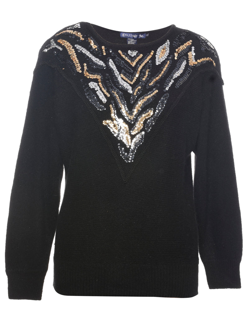 Silk Sequined Jumper - M