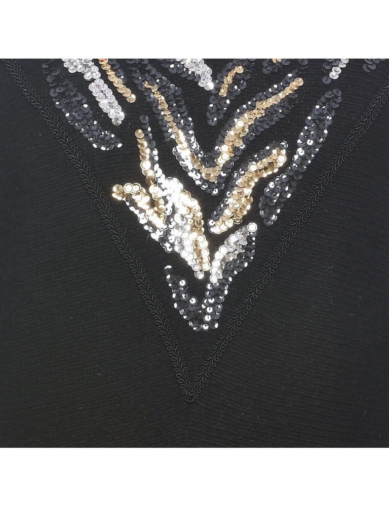 Silk Sequined Jumper - M