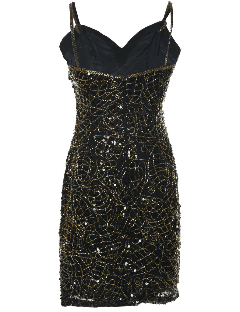Silk Sequined Party Dress - XS