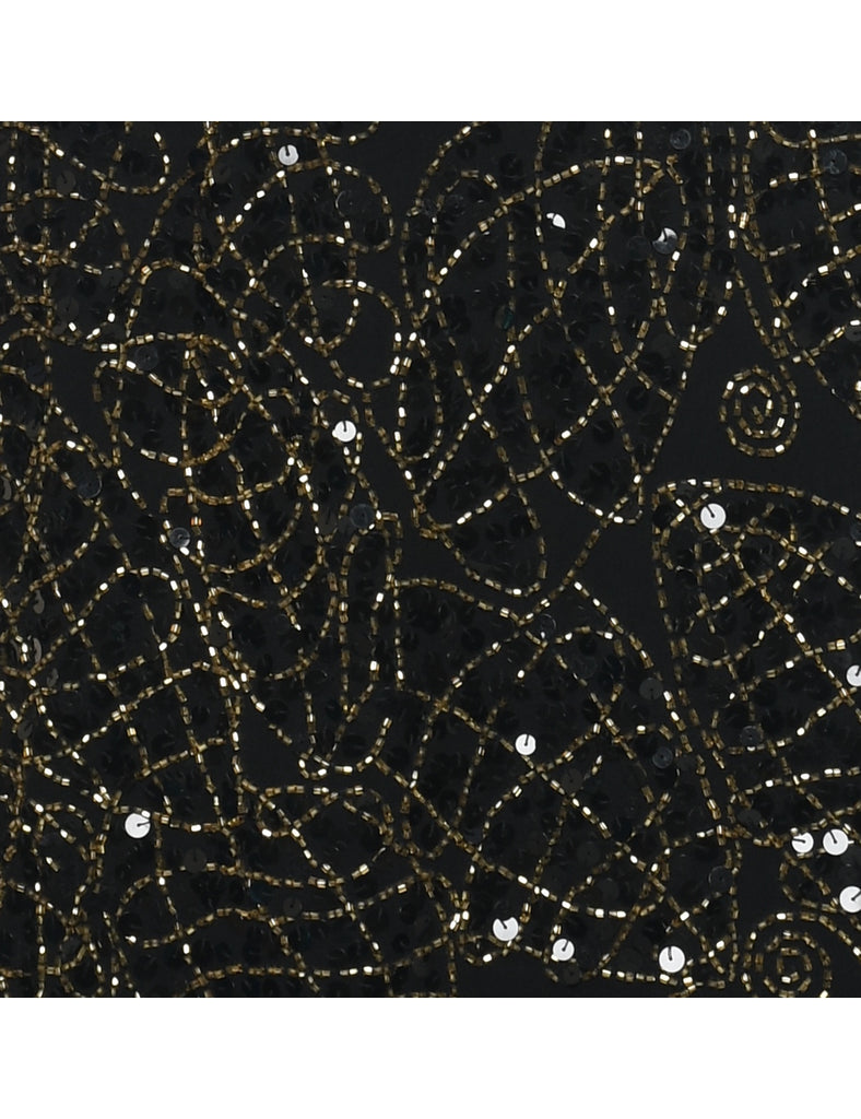 Silk Sequined Party Dress - XS