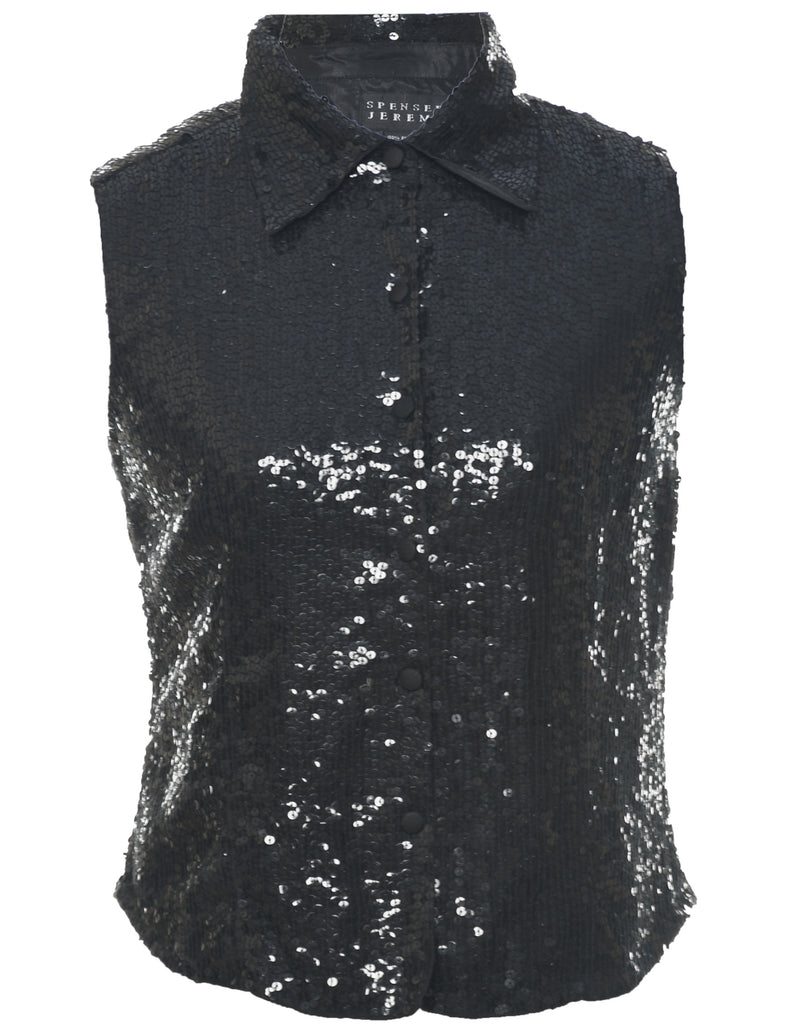 Silk Sequined Waistcoat - S