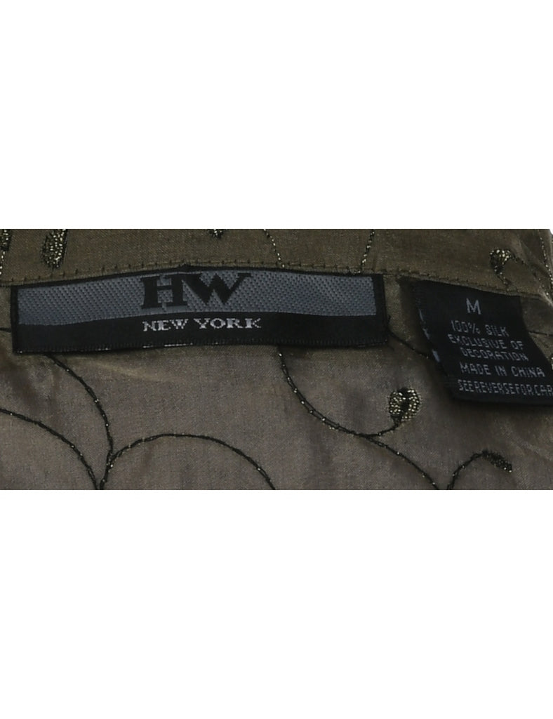 Silk Sheer Effect Evening Shirt - M