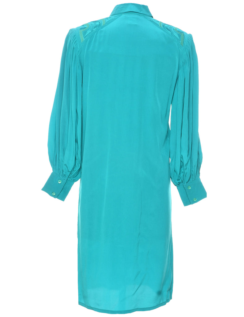 Silk Shirt Dress - M