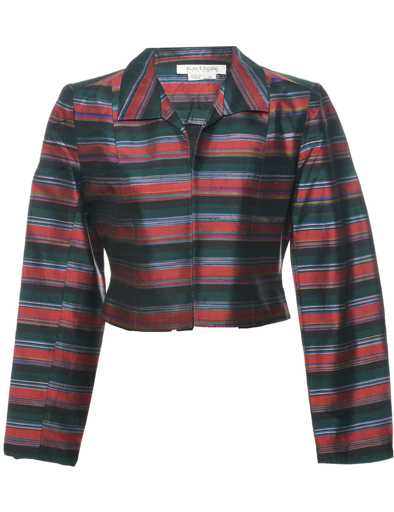 Silk Striped Evening Jacket - M