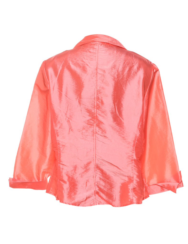 Silky Metallic Coral Evening Shirt - XL