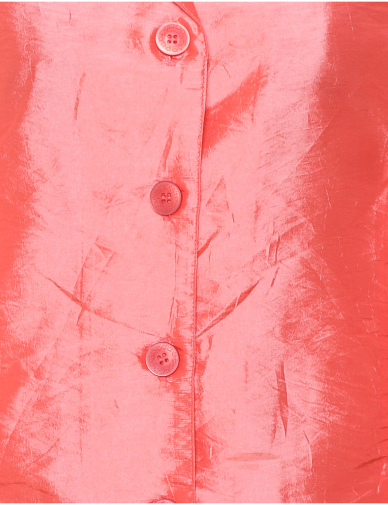 Silky Metallic Coral Evening Shirt - XL