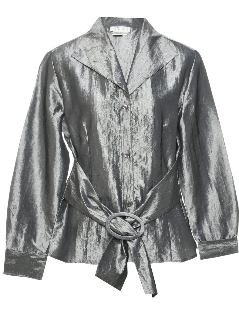 Silver Evening Blouse - L