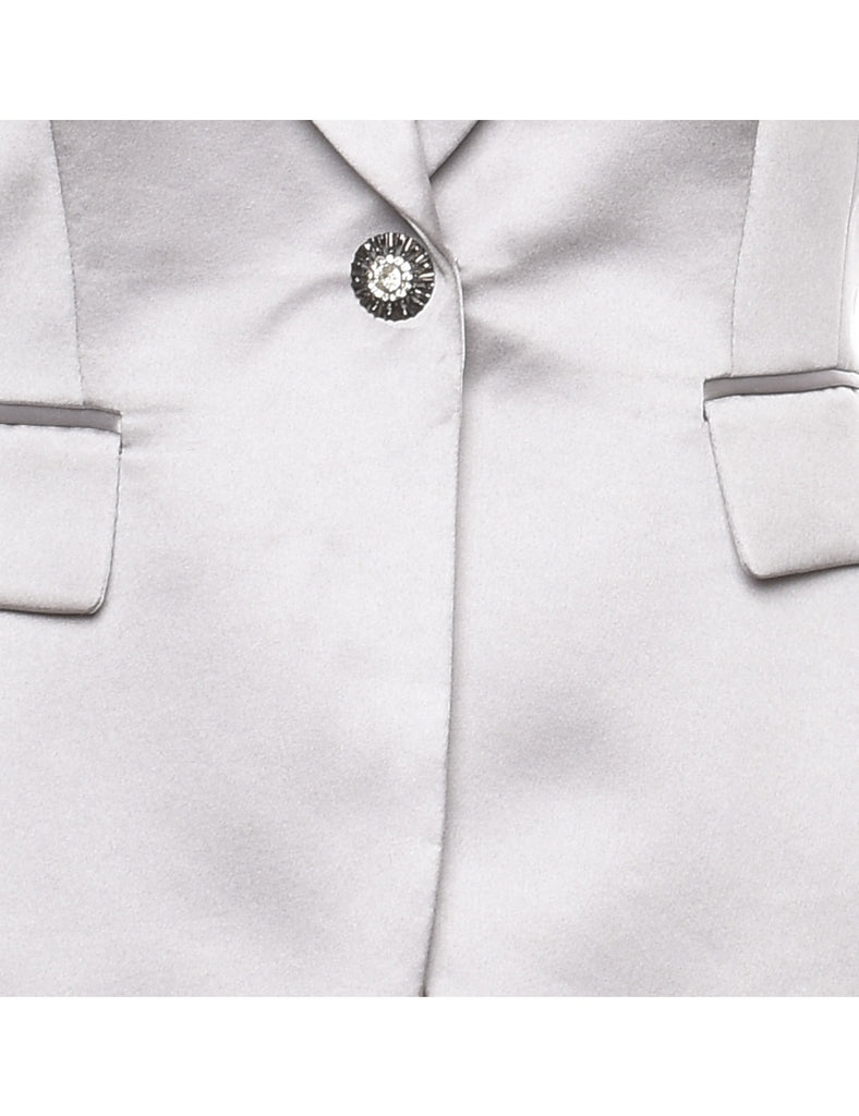 Silver Metallic Evening Jacket - S