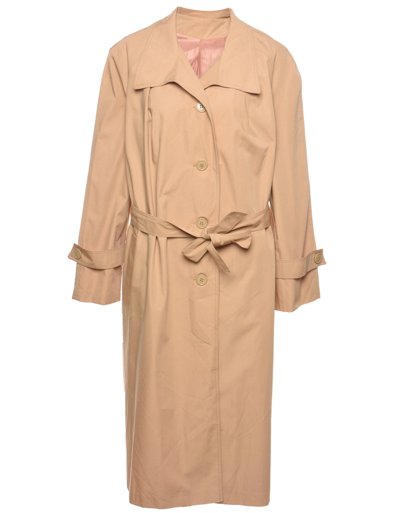 Single Breasted Classic Beige Trench Coat - L