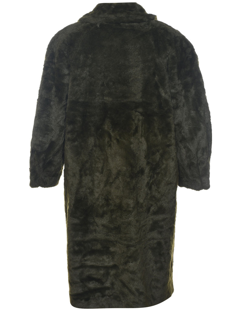 Single Breasted Faux Fur Coat - XL