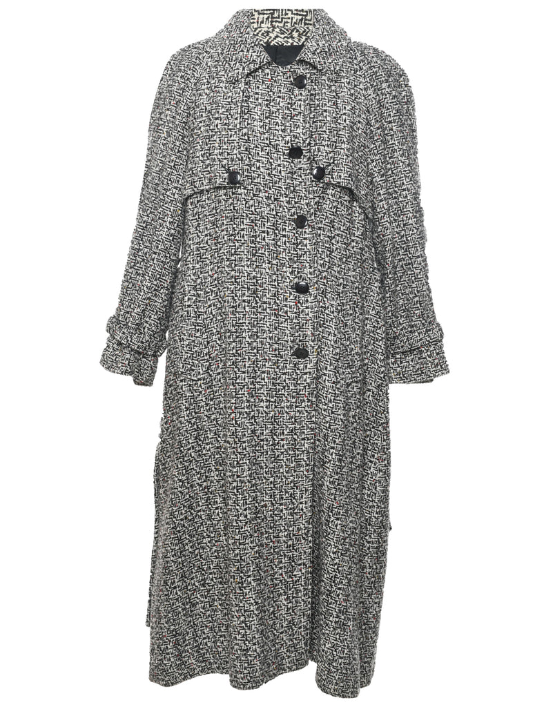 Single Breasted Wool Coat - L