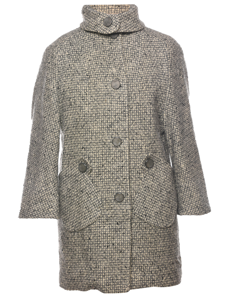 Single Breasted Wool Coat - M