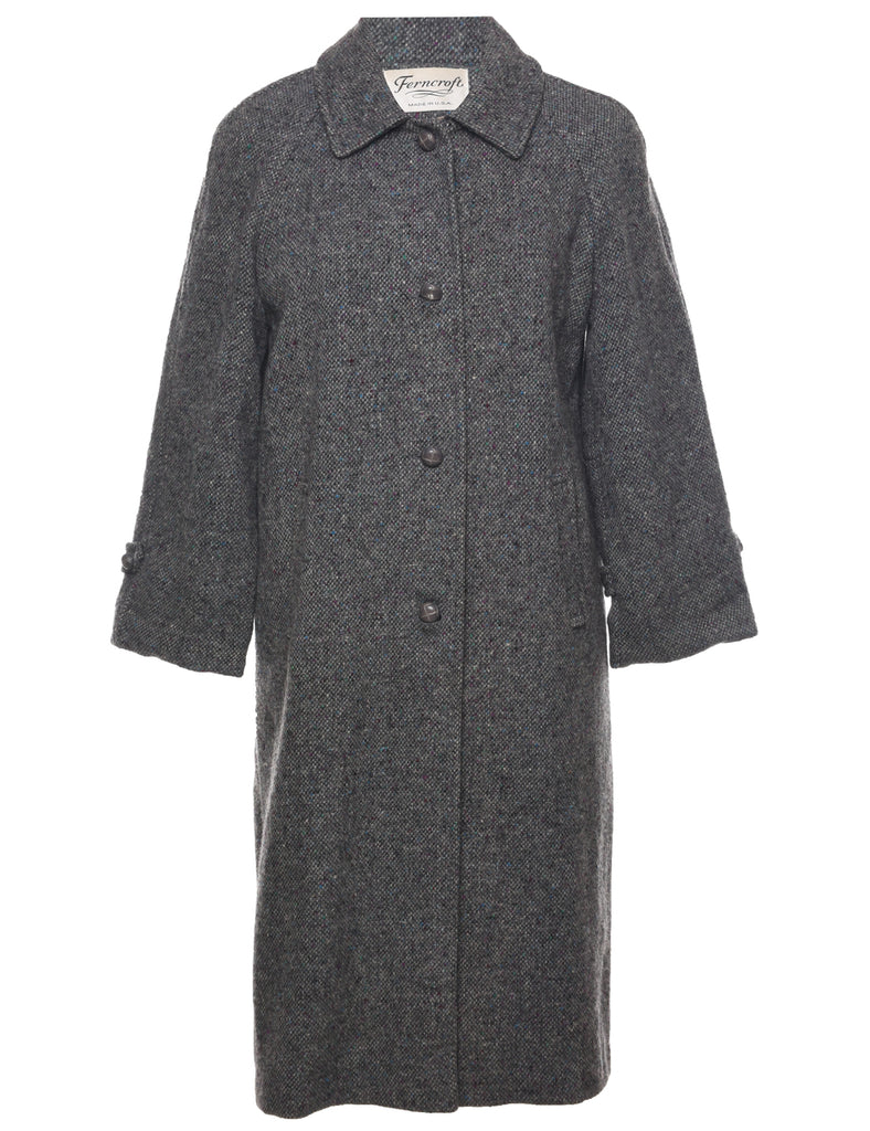 Single Breasted Wool Coat - M