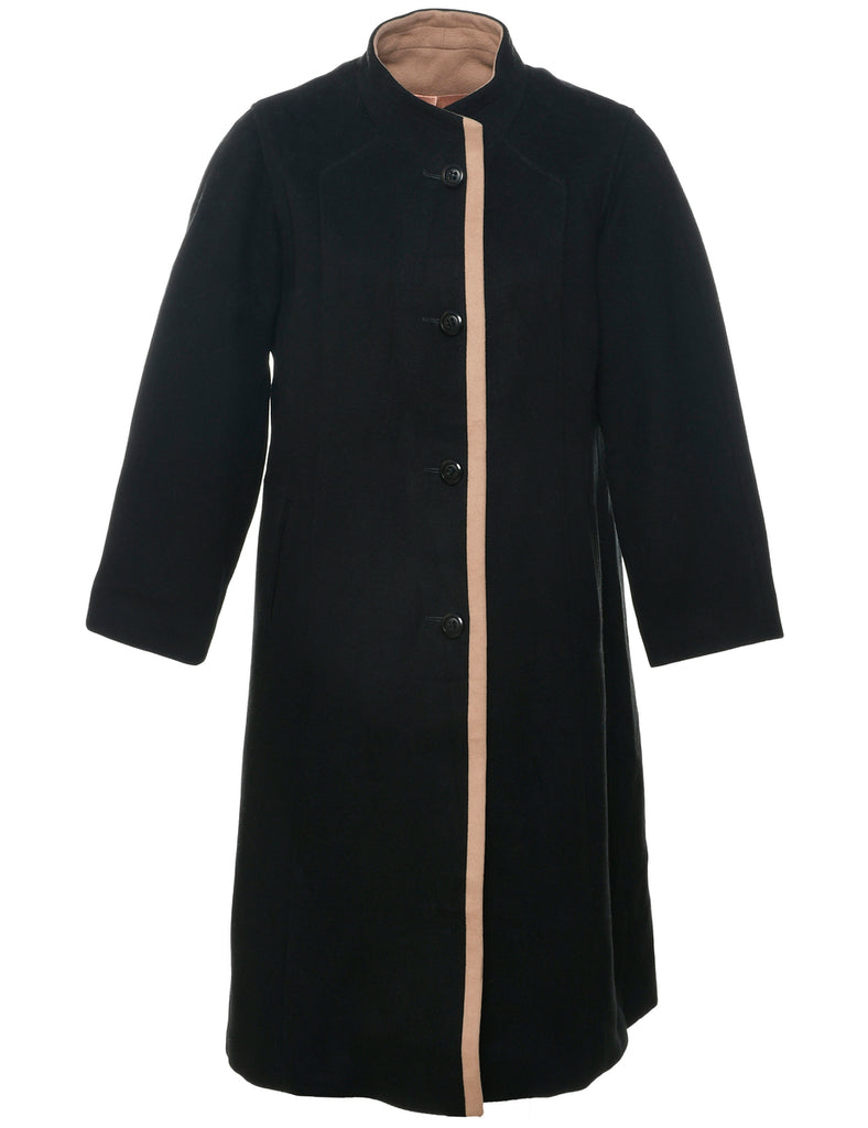 Single Breasted Wool Coat - M