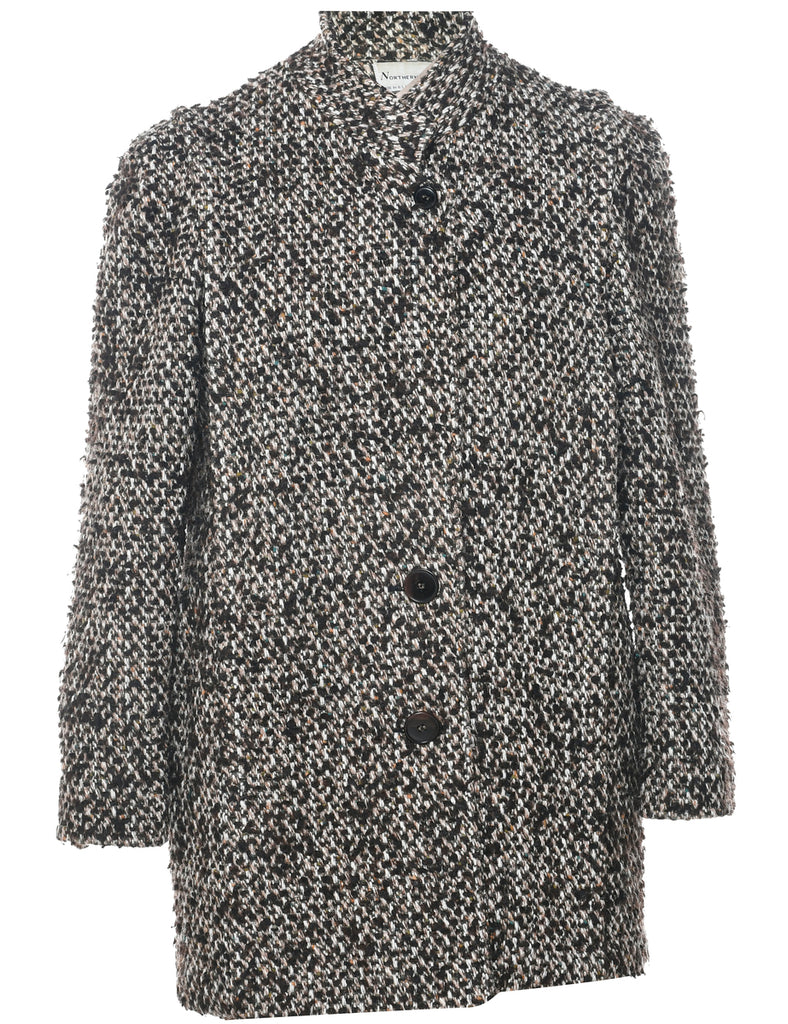 Single Breasted Wool Coat - S