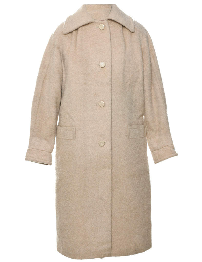 Single Breasted Wool Coat - L