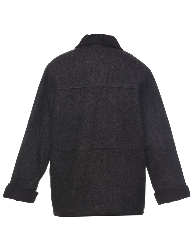 Single Breasted Wool Coat - M