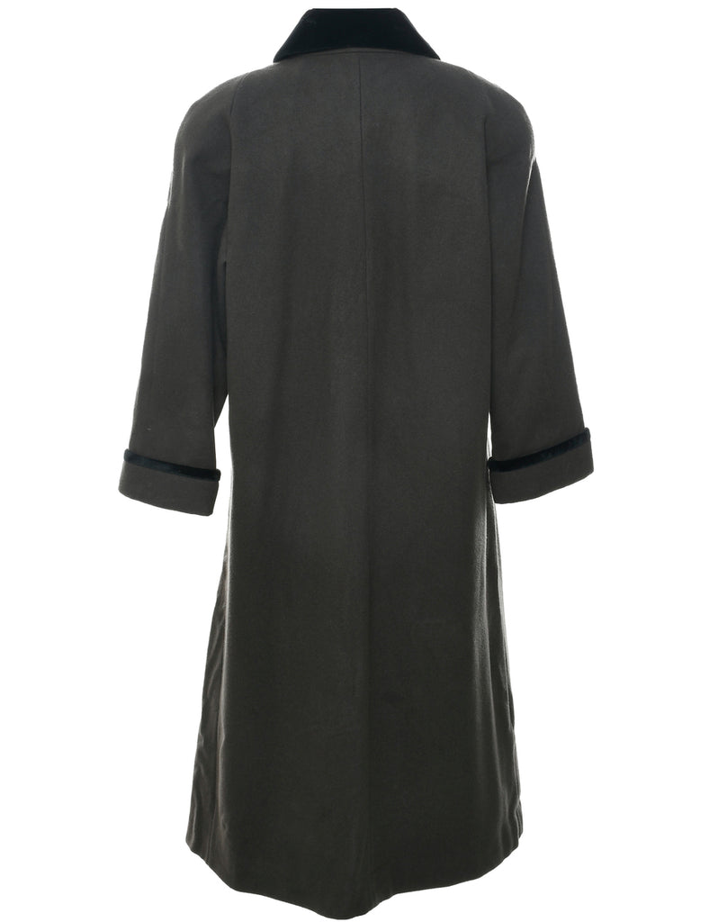 Single Breasted Wool Coat - L