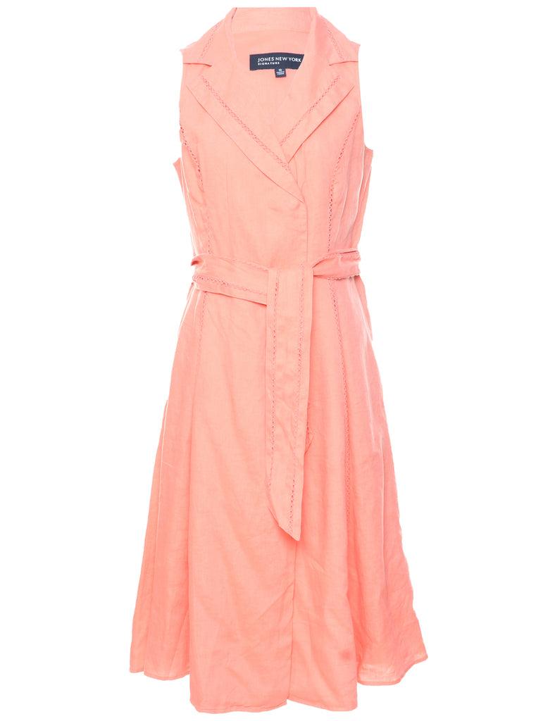Sleeveless Coral Dress - M