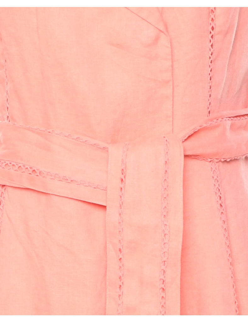 Sleeveless Coral Dress - M