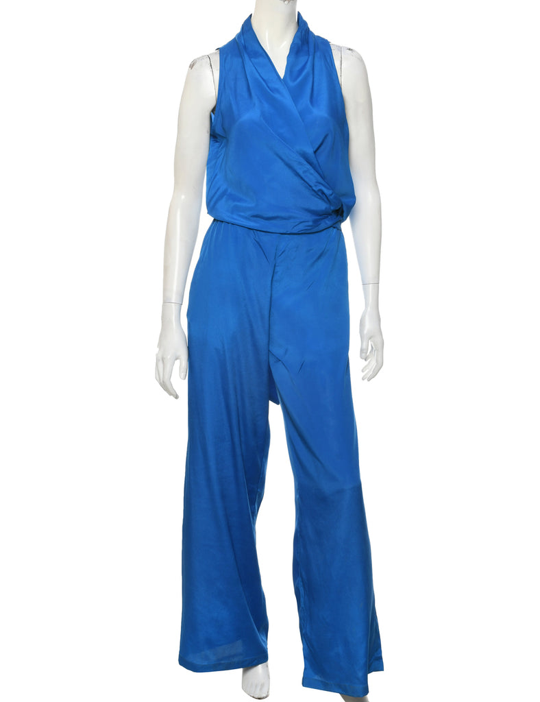 Sleeveless Cross Over Front Jumpsuit - M