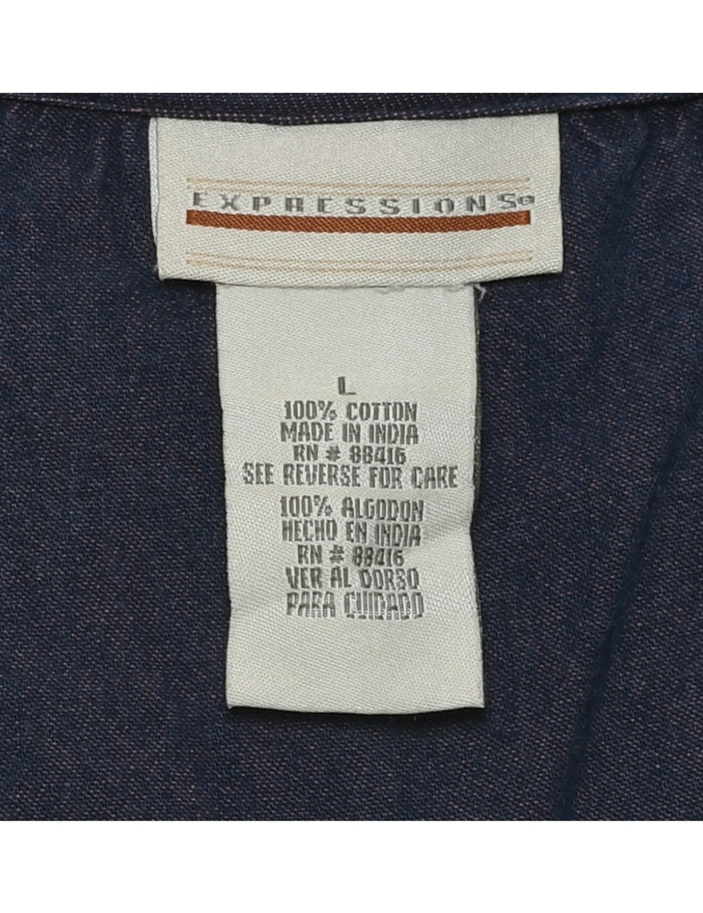 Sleeveless Denim Dress - L