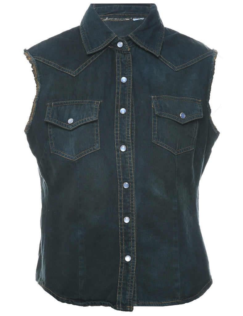 Sleeveless Denim Shirt - M