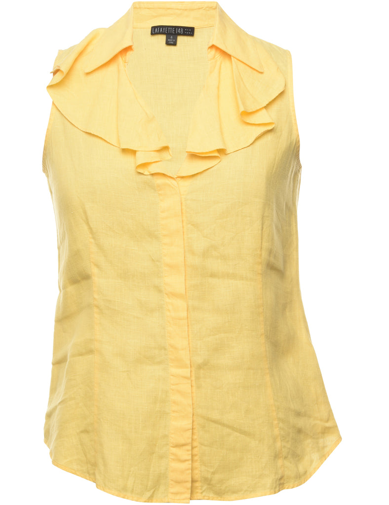 Sleeveless Yellow Blouse - M