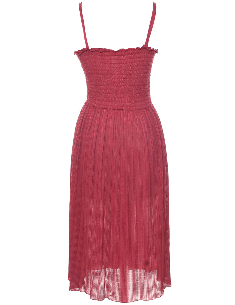 Smocked Maroon Dress - XS