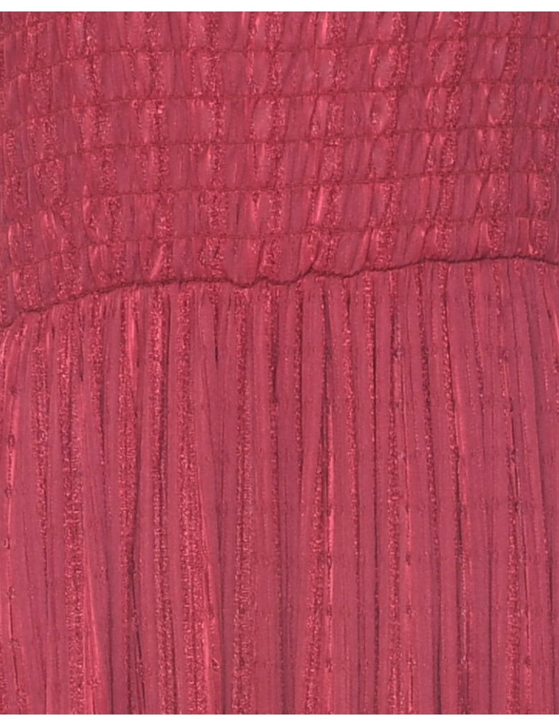 Smocked Maroon Dress - XS