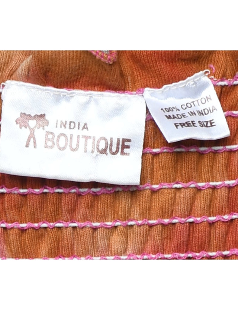 Smocked Tie-dye Effect Dress - XS