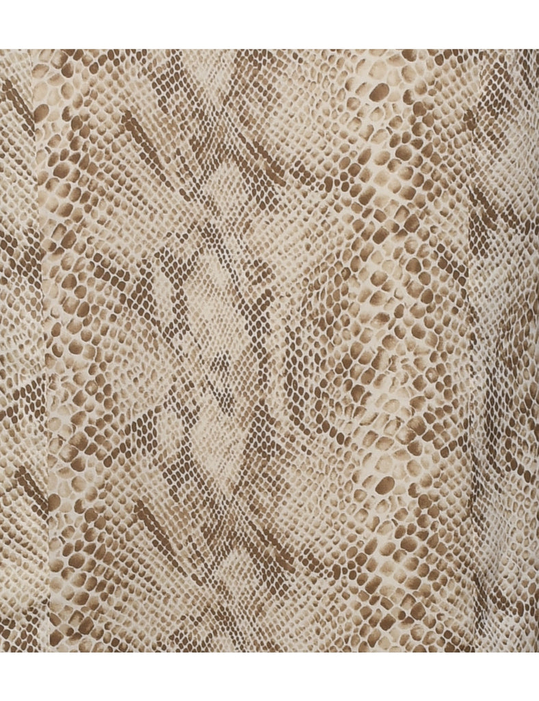 Snakeskin Finish Beige Shift Dress - L