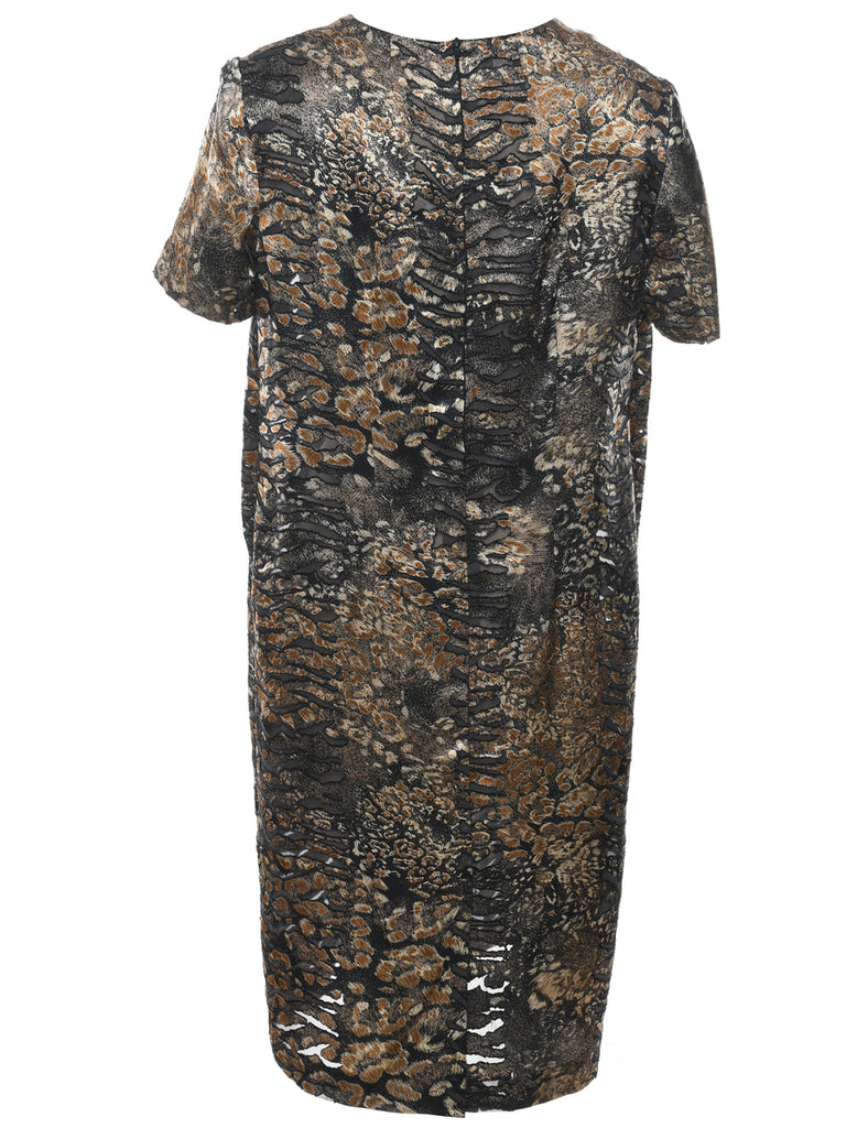 Snakeskin Finish Shift Dress - L