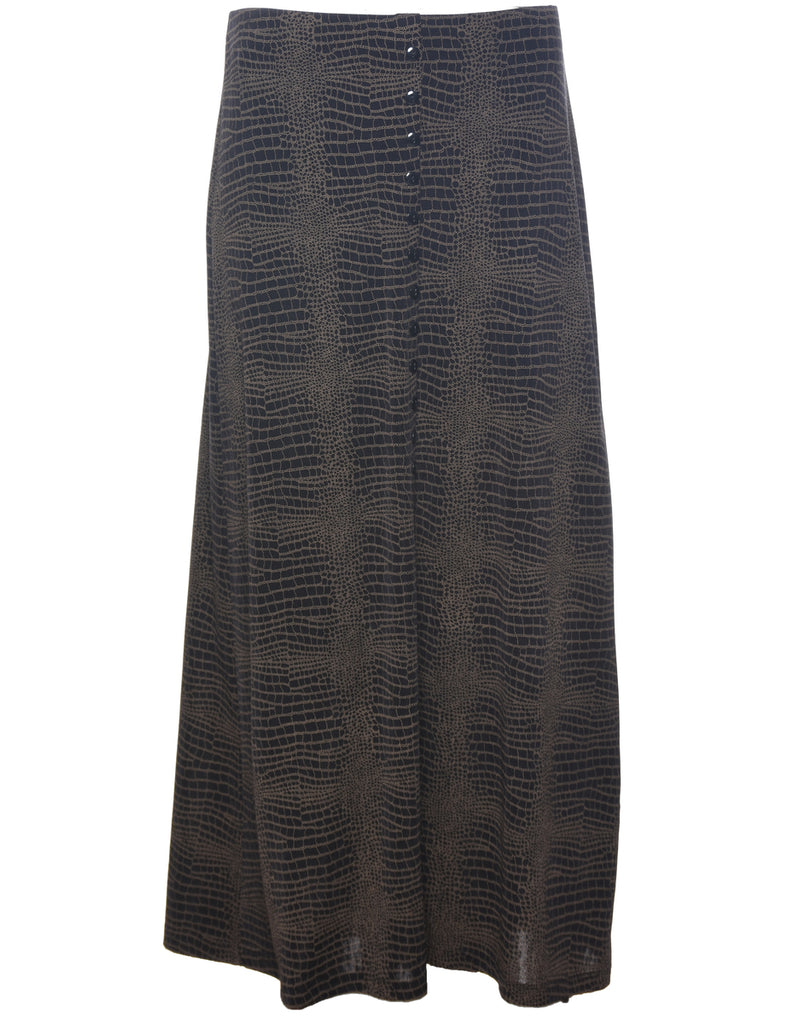 Snakeskin Pattern Maxi Skirt - L